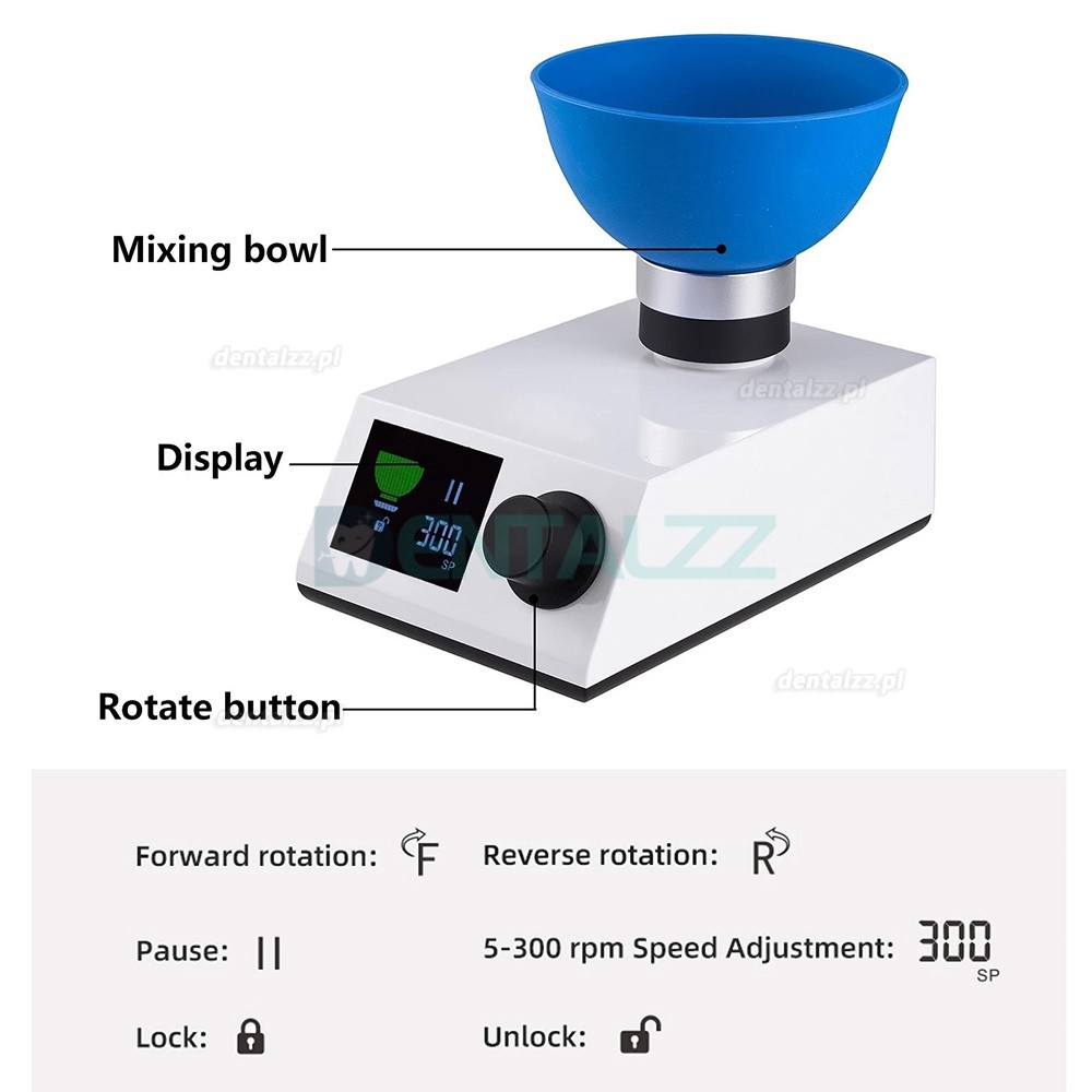 Automatyczny Mieszalnik Alginatu Stomatologiczny Regulowana Prędkość 5&ndash;300 obr./min
